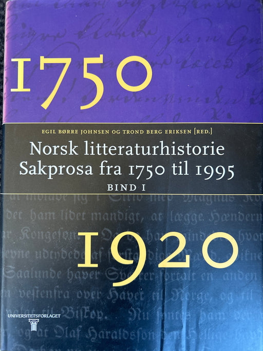 Norsk litteraturhistorie: sakprosa fra 1750 til 1995 (Innbundet) - Bokia.no