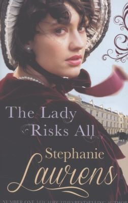 Bokomslag for "The Lady Risks All" av Bokia.no, pocketutgave med gul og hvit design, roman i pocketformat.