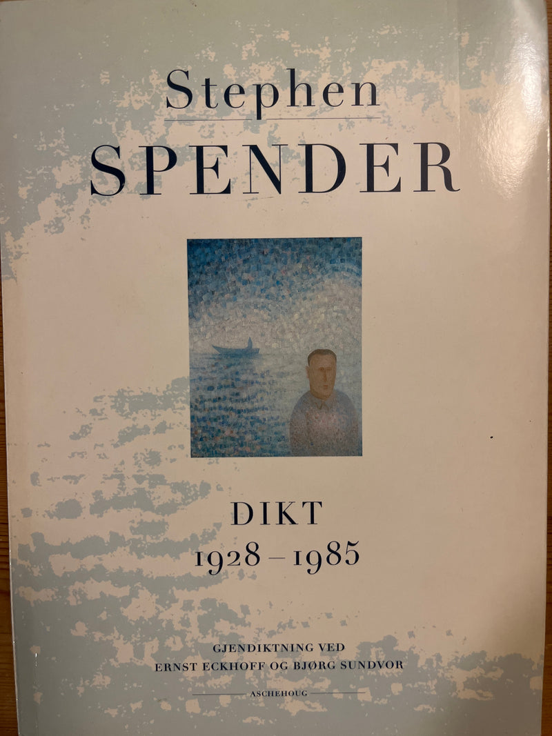 Liten pocketversjon av lyrikkboken Dikt 1928-1985 fra Aschehoug & Co, med åpen bokvisning og synlige sider.