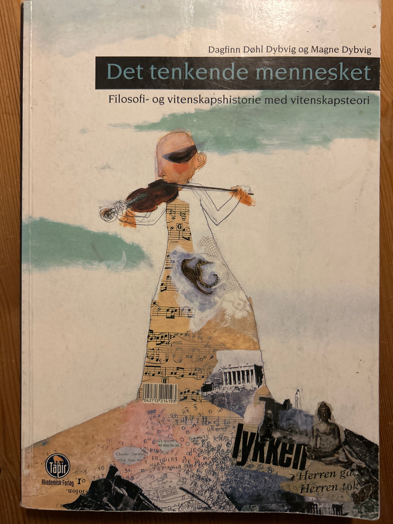 Bokomslag for "Det tenkende mennesket" av Tapir akademisk forlag, med bilde av et menneske i tenkestilling.