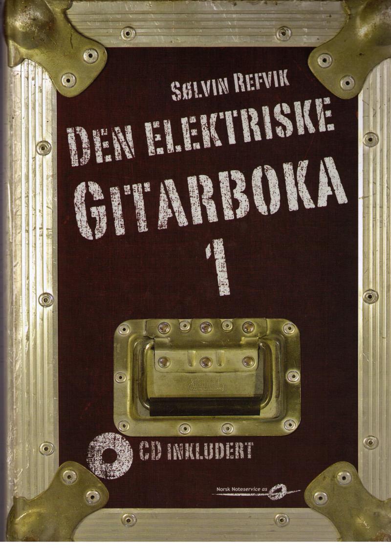 Elektrisk gitarbok fra Norsk noteservice som lærer samspill og improvisasjon for gitarister, innbundet, coverbilder synlig.