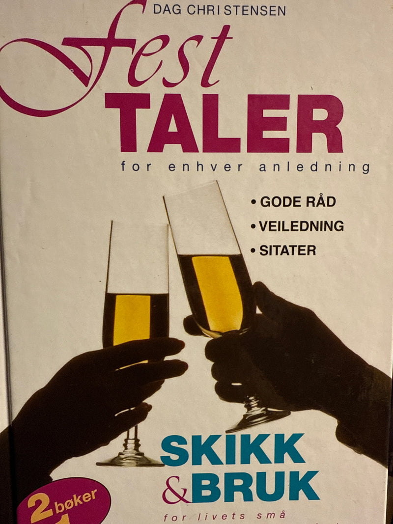 Festtaler for enhver anledning, Orion, innbundet bok om skikk og bruk for livets begivenheter, med råd for helse og relasjoner.
