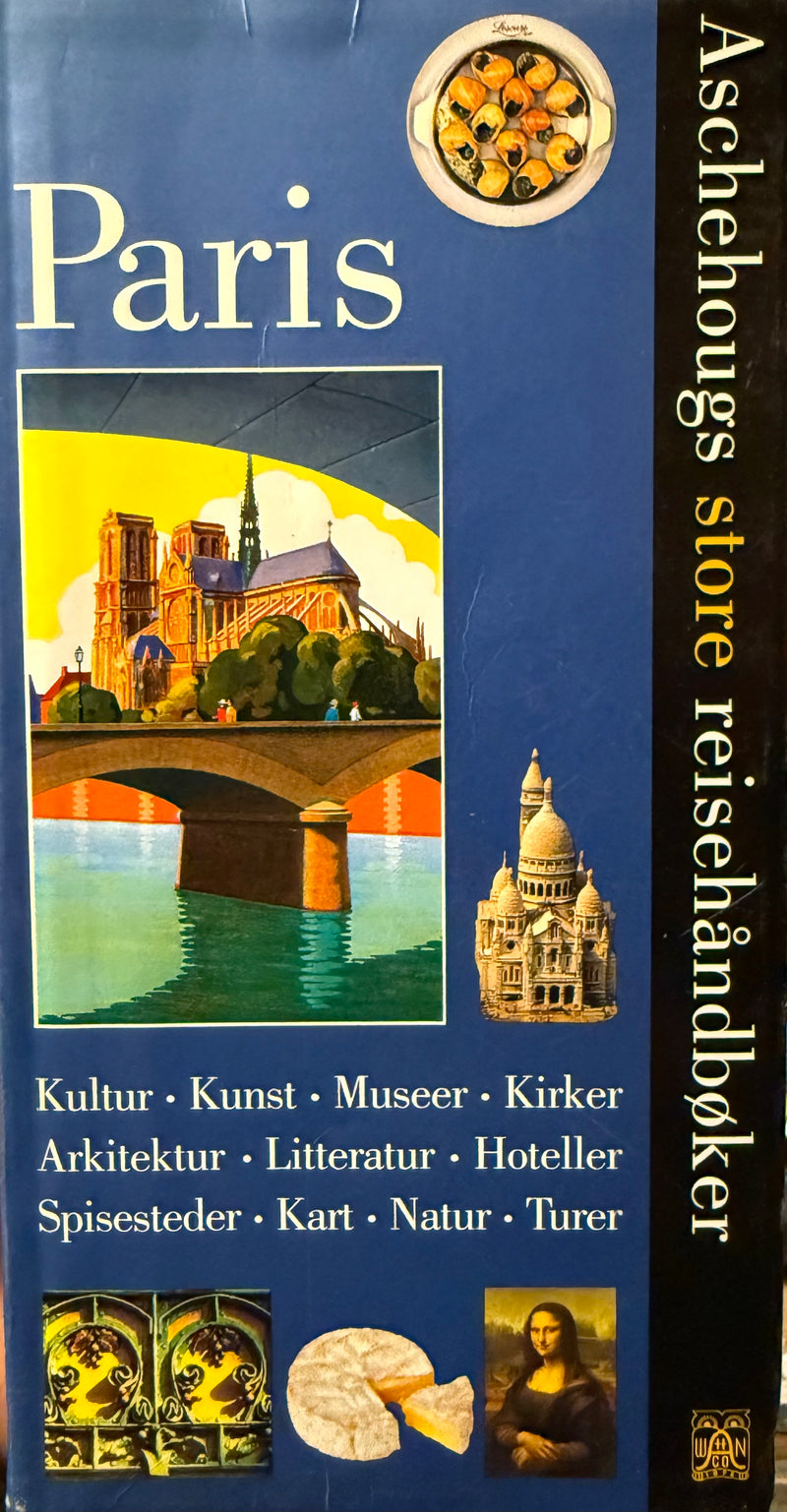 Bokomslag for "Paris (Pocket)", en reise- og geografi-bok fra Aschehoug & Co, viser et bilde av Eiffeltårnet og Paris bylandskap.