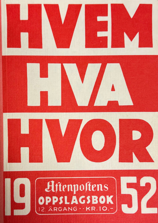 Hvem hva hvor 1952 (Pocket) - Bokia.no