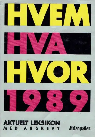 Hvem hva hvor 1989 (Innbundet) - Bokia.no