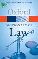 A Dictionary of Law 9780199551248 Jonathan Law Elizabeth A. Martin Brukte bøker