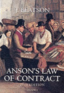 Anson's Law of Contract 9780198252627 J. Beatson Sir William Reynell Anson Brukte bøker
