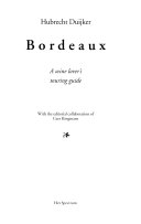 Bordeaux 9781853653360 Hubrecht Duijker Brukte bøker