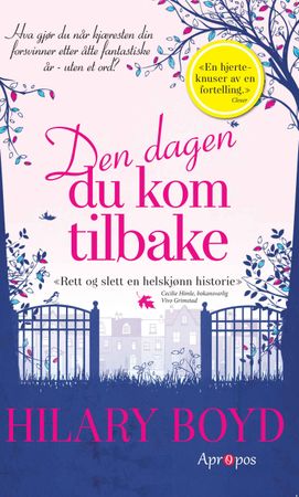 Den dagen du kom tilbake 9788283180190 Hilary Boyd Brukte bøker