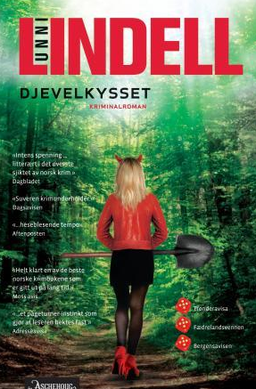 Bokomslag for "Djevelkysset: kriminalroman" av Bokia.no, med mørk og mystisk design som reflekterer krim-sjangeren.