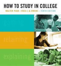 How to Study in College 9781439084465 Walter Pauk Ross J. Q. Owens Brukte bøker