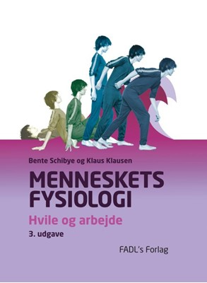 Bokomslag av "Menneskets fysiologi: hvile og arbeid" fra Bokia.no, med tittel og illustrasjon av menneskekroppen.