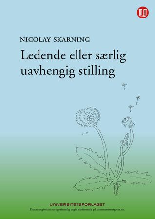 Ledende eller særlig uavhengig stilling 9788215027487 Nicolay Skarning Brukte bøker