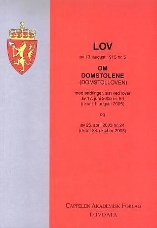 Lov om domstolene (domstolloven) av 13. august 1915 nr. 5 9788202199784  Brukte bøker