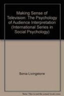 Making Sense of Television 9780750627443 Sonia M. Livingstone Brukte bøker