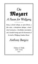On Mozart 9780395595107 Anthony Burgess Brukte bøker