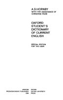 Oxford Student's Dictionary of Current English 9780194311144 Albert Sydney Hornby Christina Ruse Brukte bøker