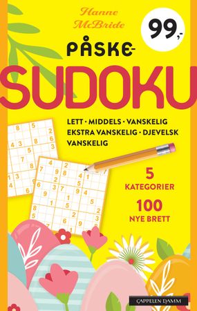 Påskesudoku. Lett - middels - vanskelig - ekstra vanskelig - djevelsk vanskelig 9788202695408 Hanne McBride Brukte bøker