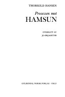 Prosessen mot Hamsun 9788205111622 Thorkild Hansen Brukte bøker