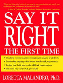 Say It Right the First Time 9780071408615 Loretta Malandro Brukte bøker