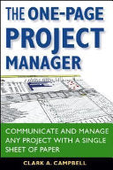 The One-Page Project Manager 9780470052372 Clark A. Campbell Brukte bøker