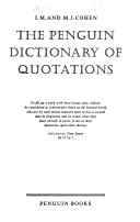 The Penguin Dictionary of Quotations 9780140510164 Mark J. Cohen John Michael Cohen Brukte bøker