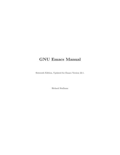 GNU Emacs Manual - Bokia.no