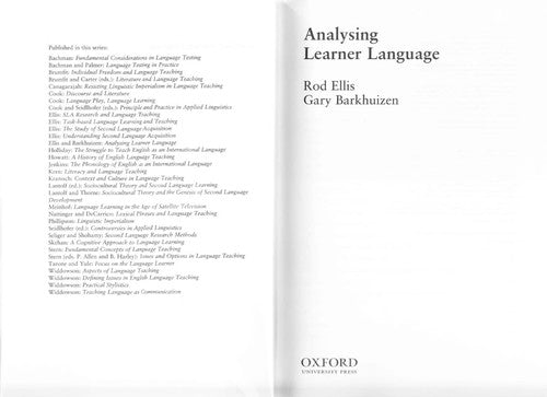 Analysing Learner Language (Pocket) - Bokia.no