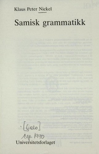 Samisk grammatikk - Bokia.no
