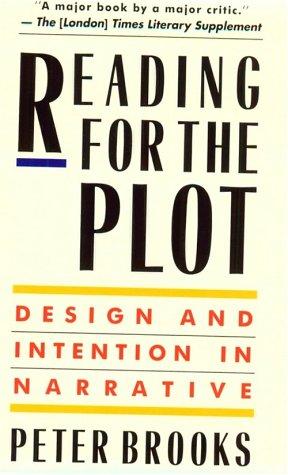 Bok "Reading for the Plot: Design and Intention in Narrative" i pocketutgave, med åpen bok og notatpapir på et bord