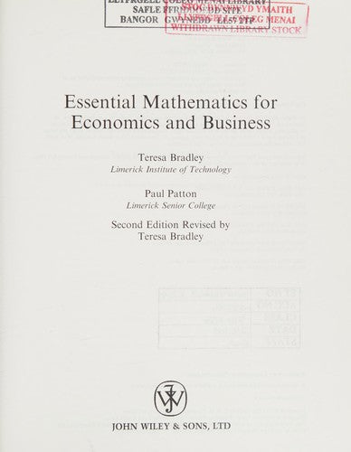 Essential Mathematics for Economics and Business (Pocket) - Bokia.no