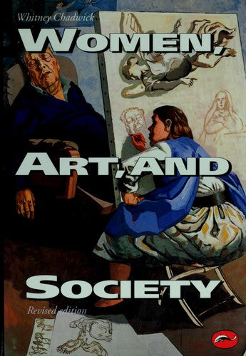 Bokomslag for "Women, Art, and Society" av Bokia.no, illustrasjon av kvinner og kunst i samfunnsbildet