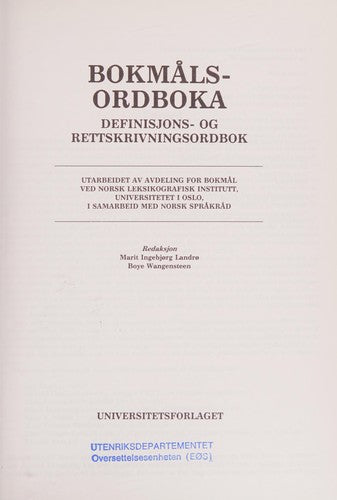 Bokmålsordboka - Bokia.no