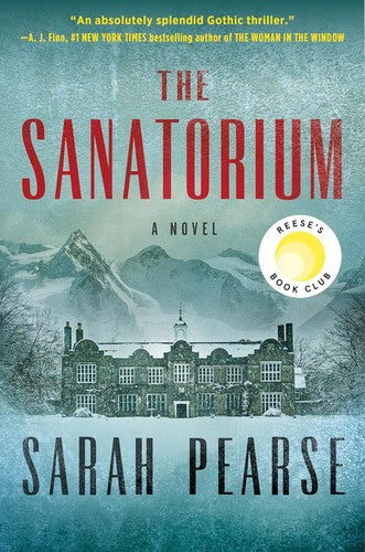 Bok: The Sanatorium, innbundet, av Bokia.no, vises med åpen side og omslag på en bokhylle.