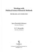 Working with Political Science Research Methods 9781568029283 Janet Buttolph Johnson Henry T. Reynolds Brukte bøker