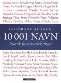 Norsk fornavnleksikon innbundet med oversikt over norske fornavn, utgitt av Cappelen Damm.