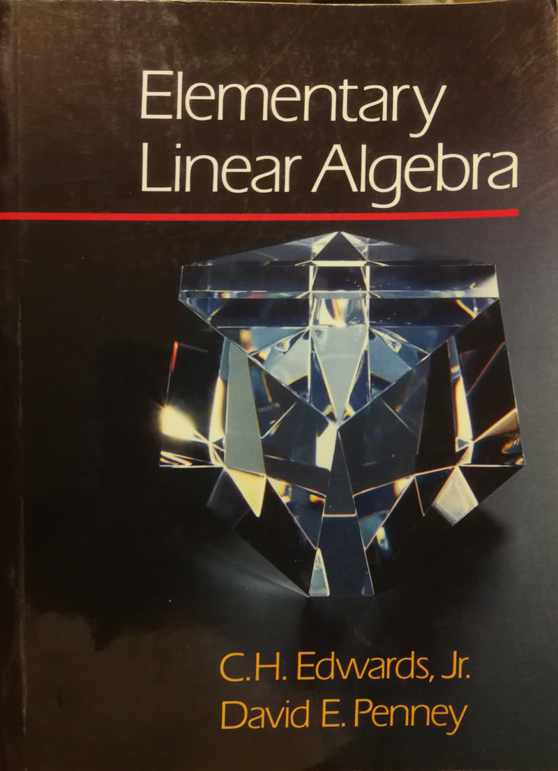 Bilde av "Elementary Linear Algebra" lærebok i matematikk og naturvitenskap utgitt av Prentice Hall, med bokomslag og tittel.