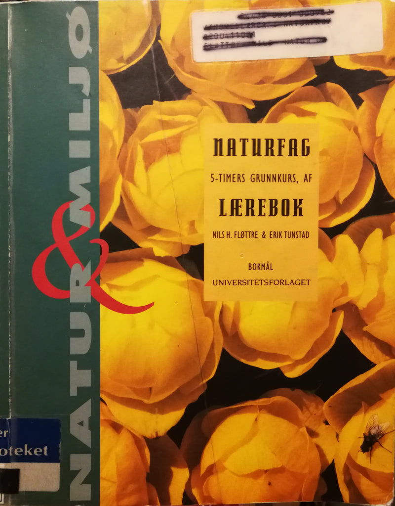 Natur og miljø AF VGS lærebok fra Universitetsforlaget, åpen bok side med tekst og illustrasjoner.