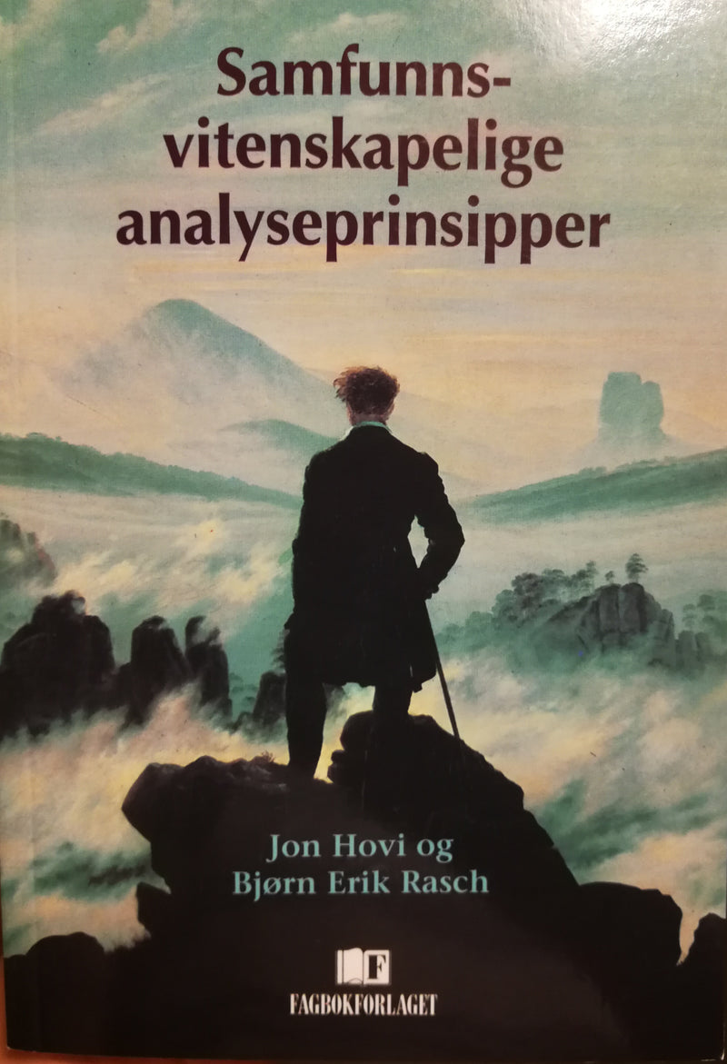 Bokomslag for "Samfunnsvitenskapelige analyseprinsipper" av Fagbokforlaget, viser en bok med tittel og forfatterinformasjon.