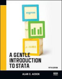 Boka "A Gentle Introduction to Stata" i pocket utgave, enkel guide til dataanalyse med Stata-programvare.