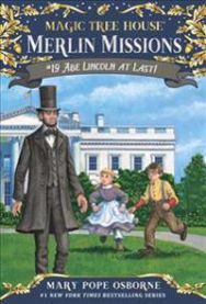 Pocketbok av Abe Lincoln ved siste kapittel, utgitt av Bokia.no, viser forsiden med bilde av Abraham Lincoln i en historisk setting.