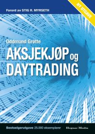 Nærbilde av aksjekjøp og daytrading-illustrasjon for finans, med Hegnar Media logo og diagrammer på skjermen