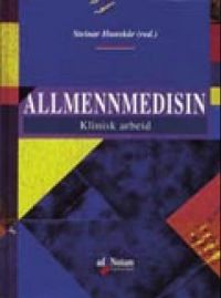 Bok om allmennmedisin og klinisk arbeid av Gyldendal, viser en åpen medisinsk bok med tekst og diagrammer.