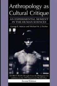 Bokomslag for "Anthropology as Cultural Critique" av University of Chicago Press, sosialantropologi, med tittel og design.