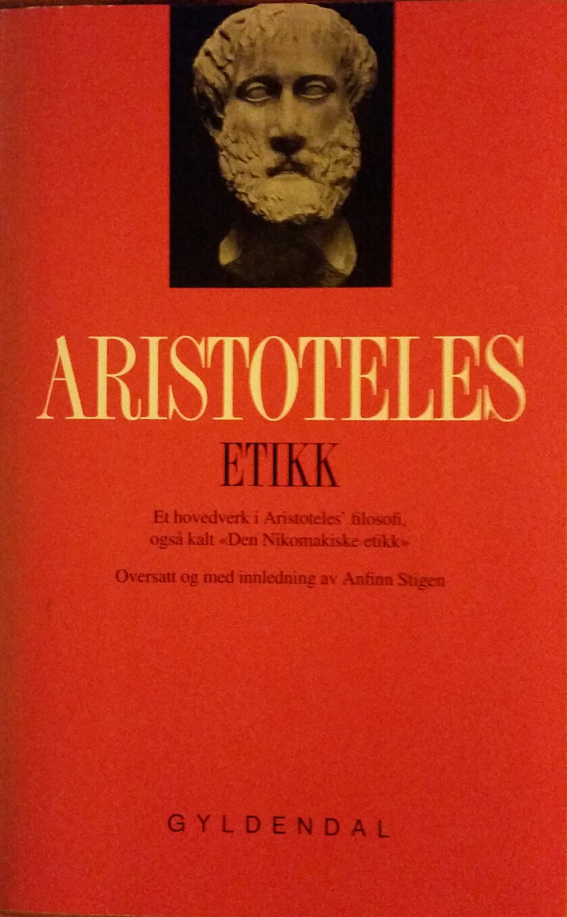 Bokomslag for "Etikk: et hovedverk i Aristoteles' filosofi" av Gyldendal, pocketutgave med tittel og Aristoteles' navn.