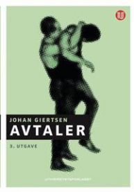 Bilde av "Avtaler" 3. utgave, jusbok fra Universitetsforlaget, med åpen bok og notatblokk.