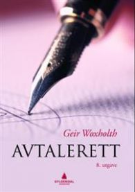 Bokomslag for Avtalerett 8. utg av Gyldendal, jusbok om avtalerett med juridisk tema og juridiske begreper