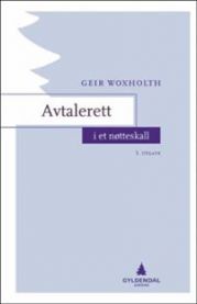 Bokomslag for "Avtalerett i et nøtteskall" av Gyldendal, en jusbok som forklarer avtalerett på en enkel måte.