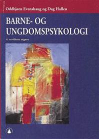 Bilde av boka "Barne- og ungdomspsykologi" fra Gyldendal, med omslagsdesign som viser barn og ungdomsillustrasjoner.