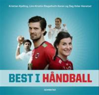 En innbundet bok om beste håndball, med sportstema, utgitt av Schibsted, som viser en håndball og sportselementer.